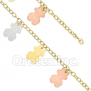 BN 007 Gold Layered Tri- Color Bracelet